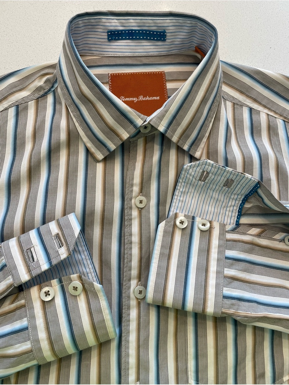 Tommy Bahama - all cotton striped shirt Size Small